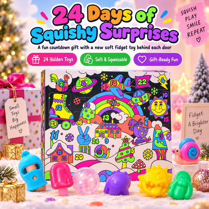 🎁✨24-Day Squishy Toy Advent Calendar – Mini Fidget Surprise Gift Set🎄