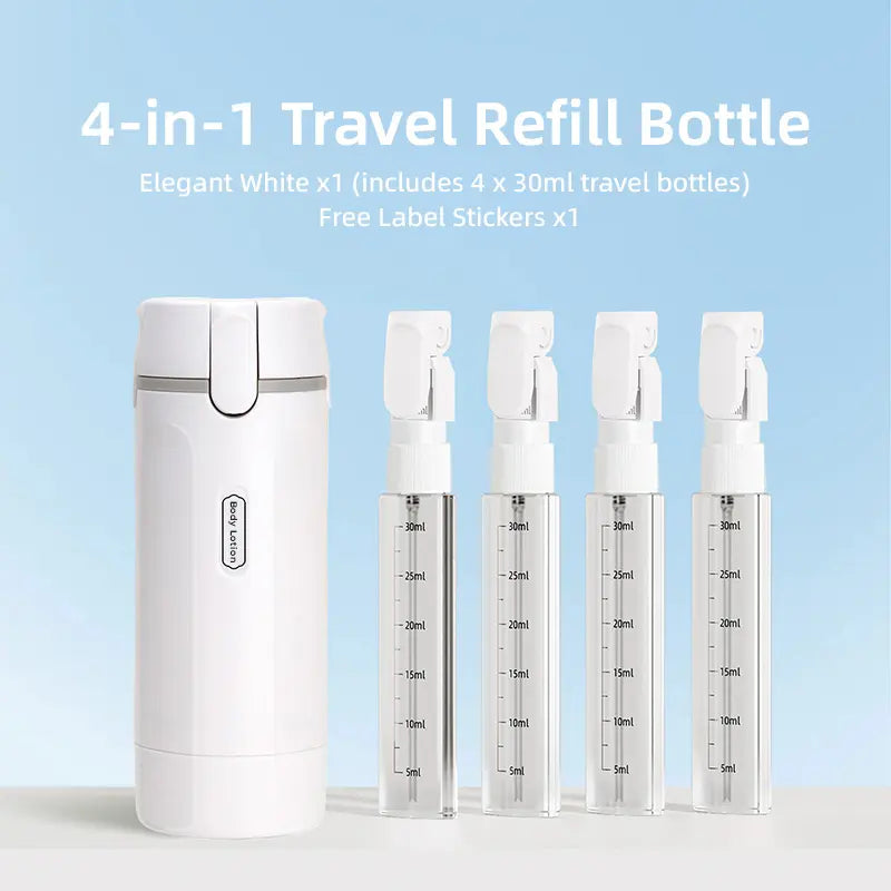 One Bottle. Four Essentials. Zero Leaks|4-in-1 Travel Dispenser Bottle