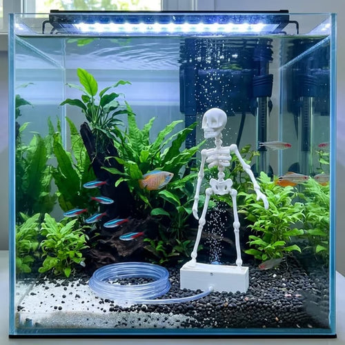 Dancing Skeleton Bubble Aquarium Ornament 🦴💨
