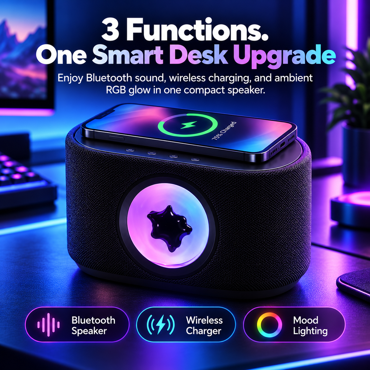 🎵✨ 30W Magnetic Fluid Bluetooth Speaker | Sound-Reactive Ferrofluid Display, RGB Lights & Wireless Charging 🔊⚡