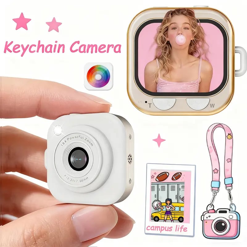 📷Mini Y2K Keychain Digital Camera – 64MP Retro Camera for Travel & Gifting
