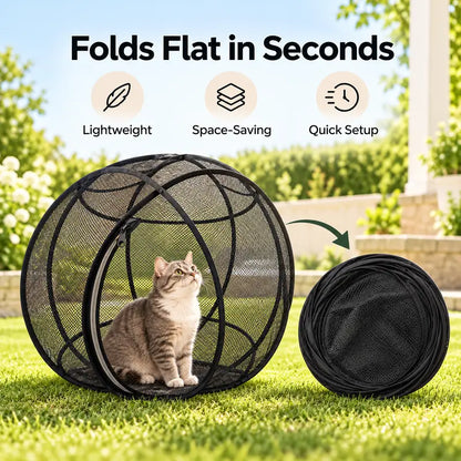 🐱🎡Collapsible Cat Playpen – Portable Mesh Pet Enclosure for Indoor & Outdoor Play