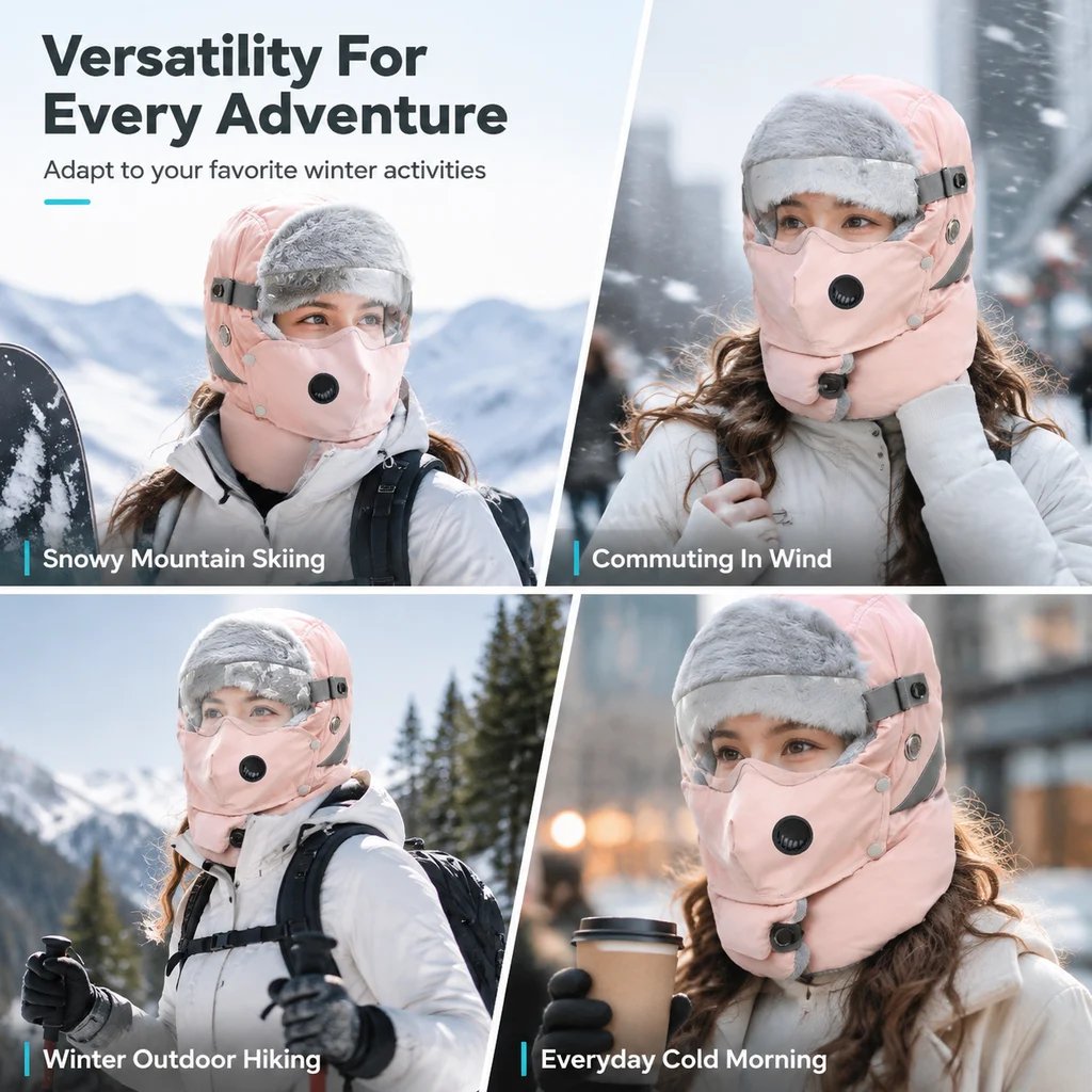 Winter thermal ushanka for outdoor cold-weather wear