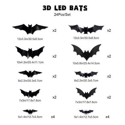 🔥🎃2026 Halloween Must-Have🦇: 3D Bat Light Decoration Set