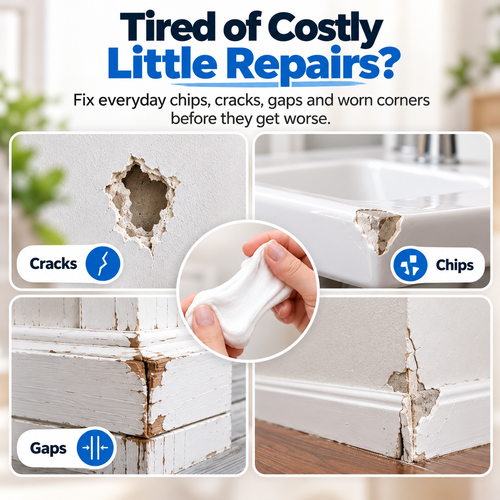 🏠✨ Moldable Sealing Putty – 🛠️ Easy Wall Crack & Gap Filler 💧 Water-Resistant 🐜 Helps Block Bugs & Drafts ❄️ AC Pipe Hole Sealant 🔧 Multi-Purpose Home Repair (5-Pack)