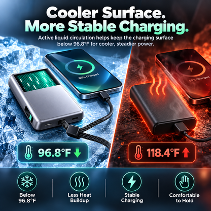 Liquid-Cooled Qi2 25W Magnetic Power Bank 10000mAh