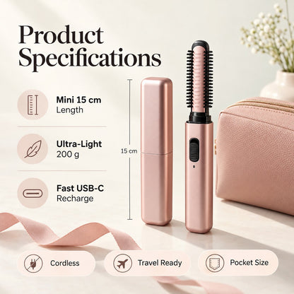 USB-C rechargeable cordless mini ceramic hair curler