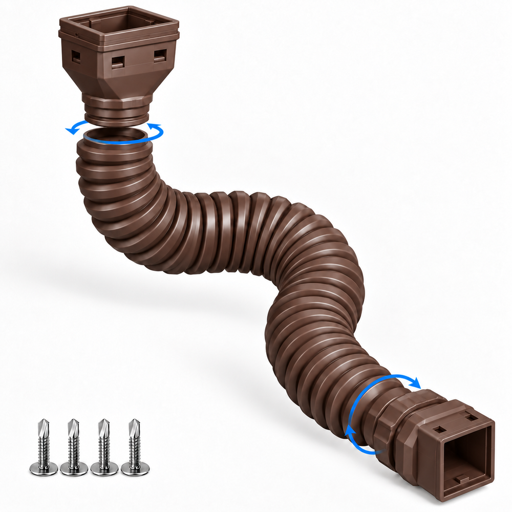 Coffee brown flexible downspout extension