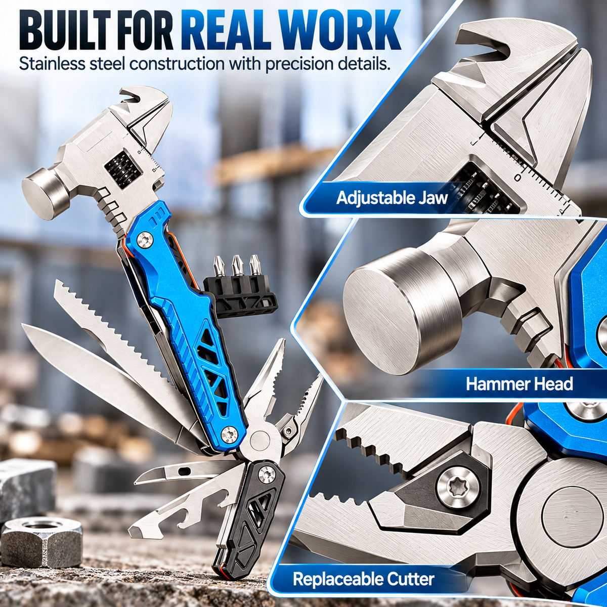 🔧18-in-1 Hammer Multitool – One Tool for Everyday Fixes & Outdoor Adventures