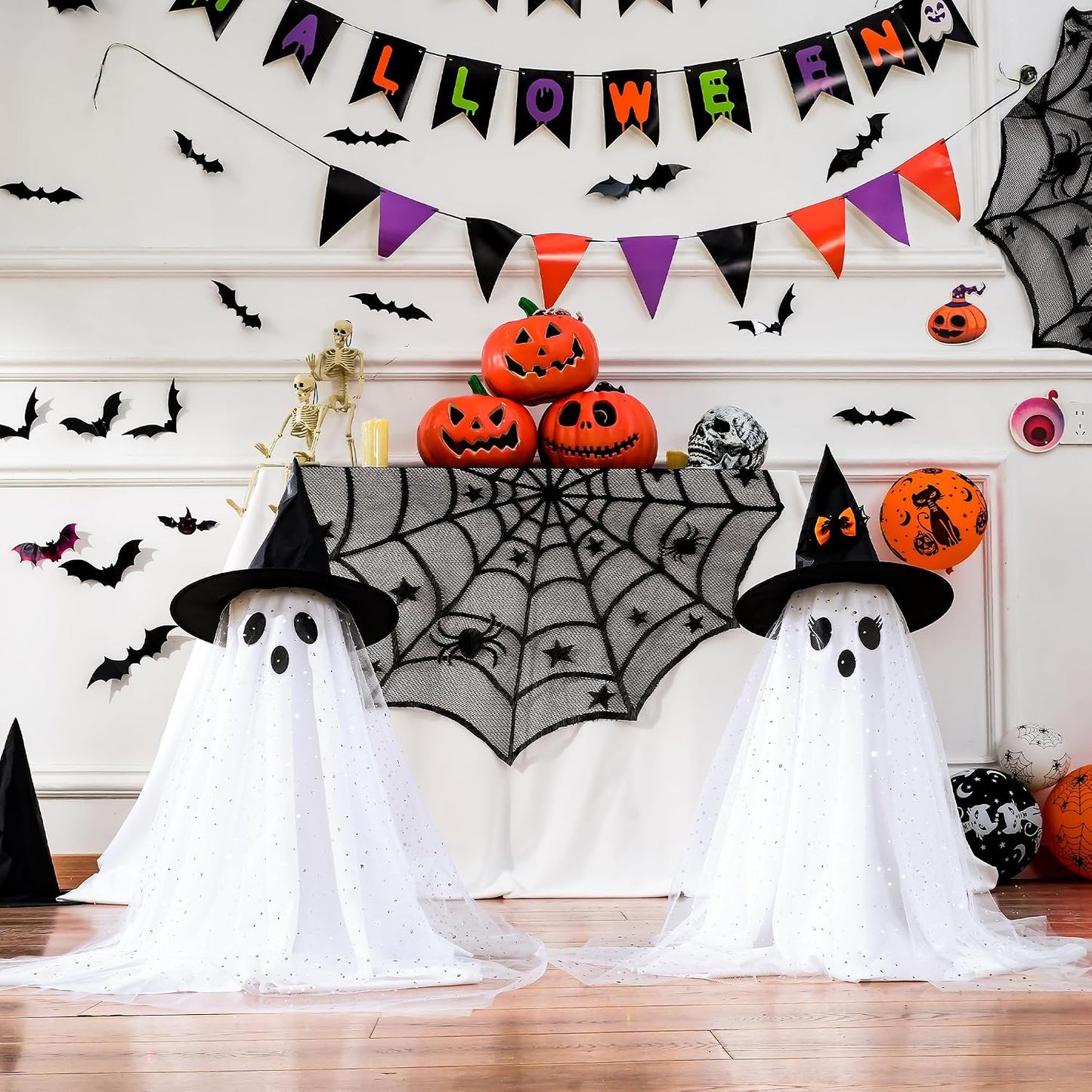 2-Pack Light-Up Halloween Ghosts with Remote