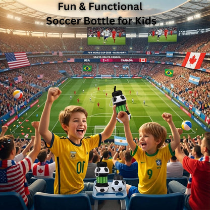 ⚽ Soccer-Shaped Collapsible Silicone Water Bottle | BPA-Free Leak-Proof Sports Cup for Kids