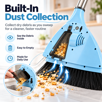 🧹✨ Cordless Electric Floor Sweeper ⚡ 2-in-1 Broom & Vacuum Cleaner 🌀 USB Rechargeable 💙 Easy Dust & Crumb Pickup 🏠 Lightweight Home Cleaning Tool