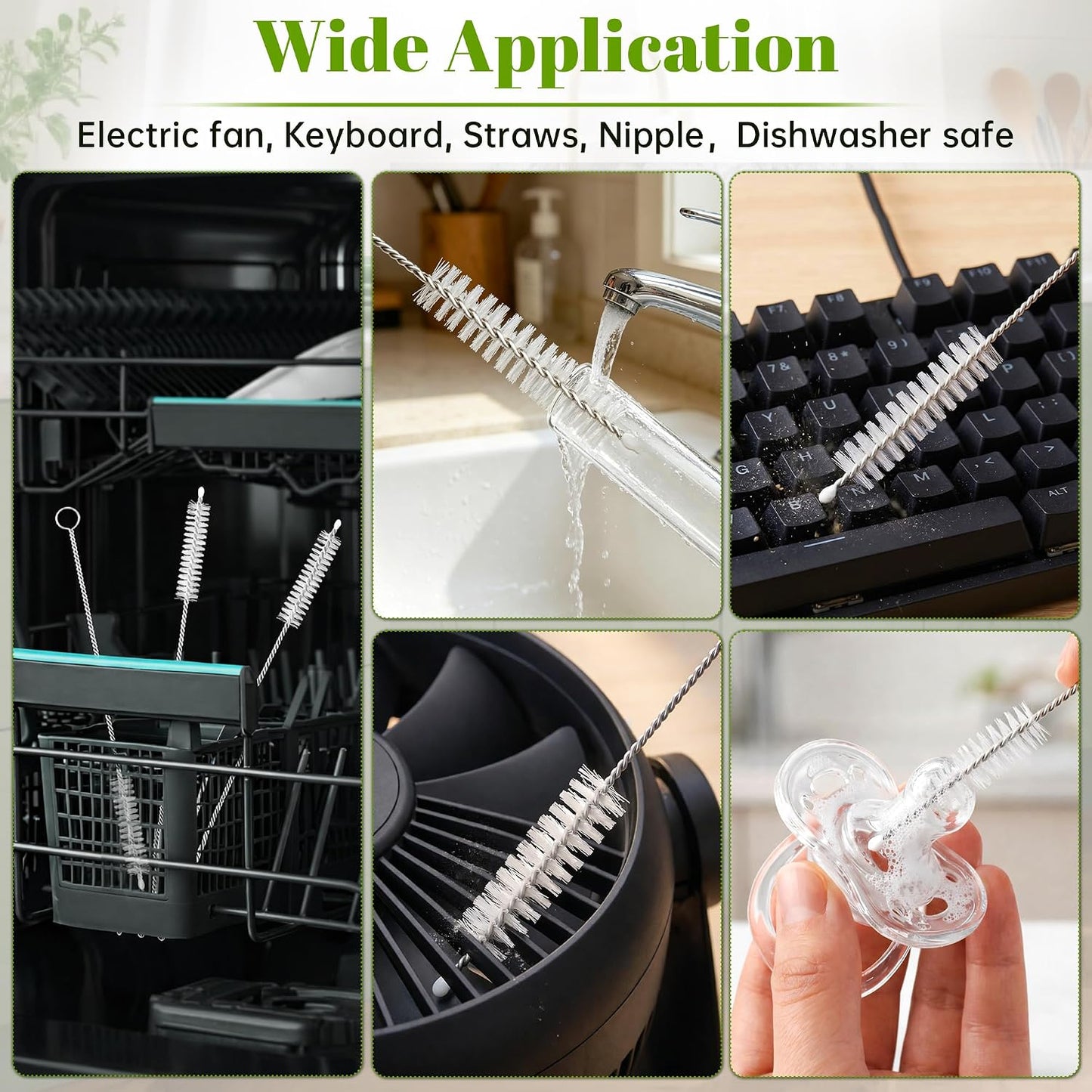 10 Pieces Stainless Steel Straw Cleaner Brush Set (10 & 12 Inch) - Extra Long for Tumbler, Water Bottle, Tubes, Sippy Cup