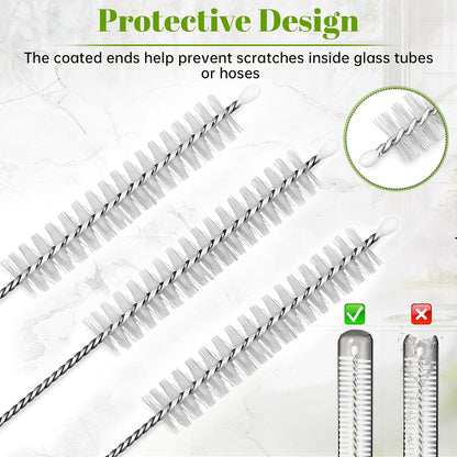 10 Pieces Stainless Steel Straw Cleaner Brush Set (10 & 12 Inch) - Extra Long for Tumbler, Water Bottle, Tubes, Sippy Cup