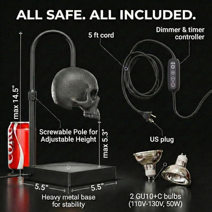 💀Gothic Skull Candle Warmer Lamp with Timer & Dimmable Heat