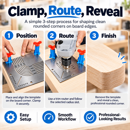 🛠️✨ Precision Corner Radius Router Template – Perfect Rounded Corners Made Easy! 📐🪵 | Multi-Size Woodworking Guide for DIY & Professionals 🔥