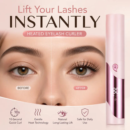USB Heated Eyelash Curler | Fast Heat, Long-Lasting Natural Curl with LED Temperature Display & Anti-Scald Design