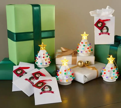 Christmas Set of 4 Mini Nostalgic Tree Ornaments with Gift Bags