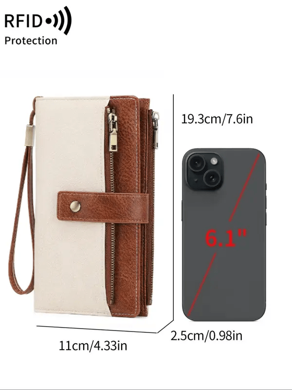 🔥Last Day 49% OFF-Women's long wallet, stylish clutch, elegant solid color RFID blocking wallet