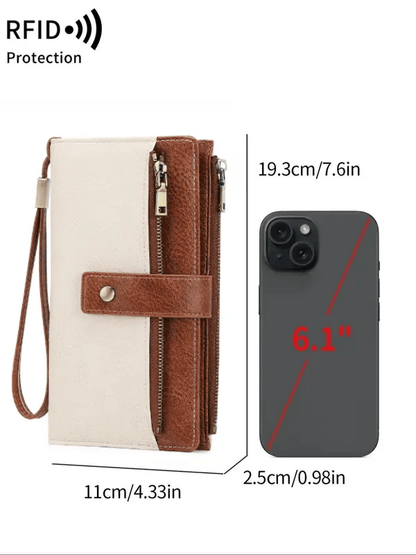 🔥Last Day 49% OFF-Women's long wallet, stylish clutch, elegant solid color RFID blocking wallet