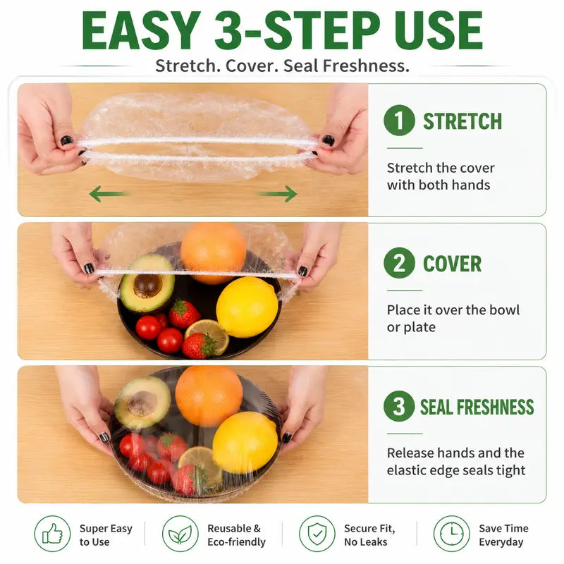 🥗🍽️100PCS Stretch Bowl Covers – Freshness Sealed, Waste Reduced