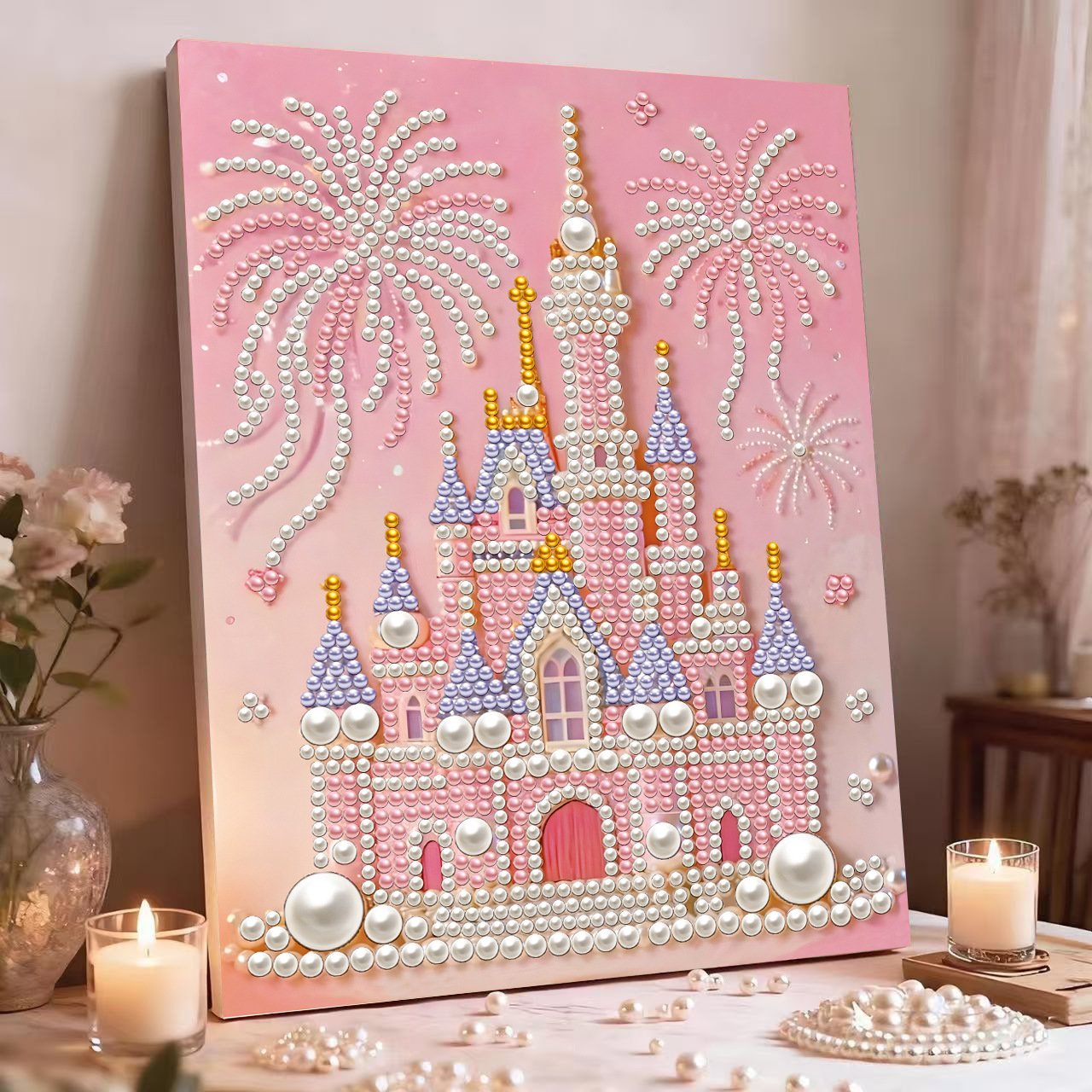 ⚡️Buy 2 Free Shipping🏰✨DIY Castle Pearl Painting Kit – Create Sparkling Wall Art at Home