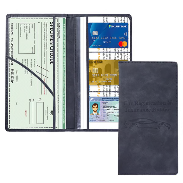 🚗 Car Registration & Insurance Document Holder | Premium PU Leather Organizer