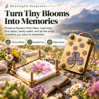 🌸🌿 Mini Portable Flower Press Keychain 🌼✨ Pocket-Sized Wildflower Press Kit 🌻🍀 Preserve Nature Memories 💐🏕️ Perfect Gift for Hikers, Campers & Flower Lovers 🎁💕