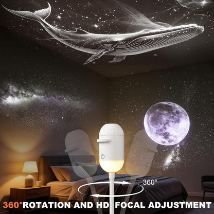 2-in-1 Galaxy Projector Night Light,USB Portable Galaxy Star Projector Night Light