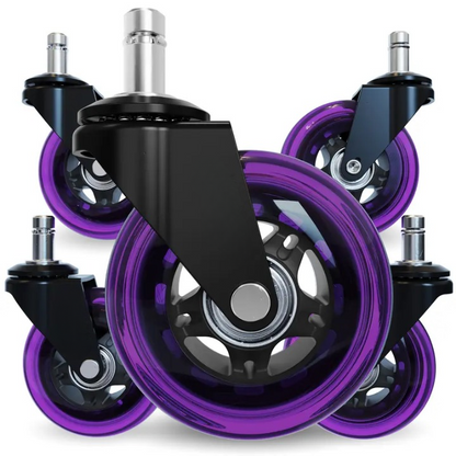 🛼 Premium Inline-Style Office Chair Wheels – Universal Fit • Easy Install