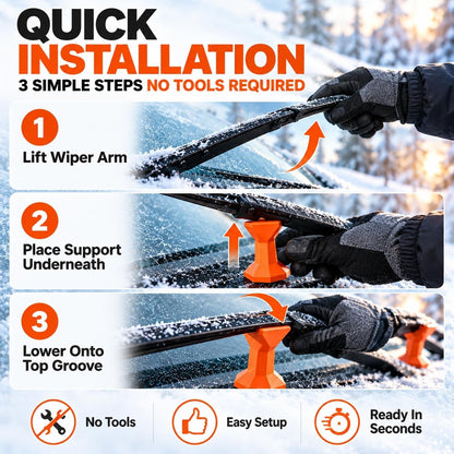 ❄️🚗 Windshield Wiper Anti-Freeze Stands – 2-Pack 3D Printed Wiper Lifters | Snow & Ice Parking Protection, Easy Tool-Free Setup
