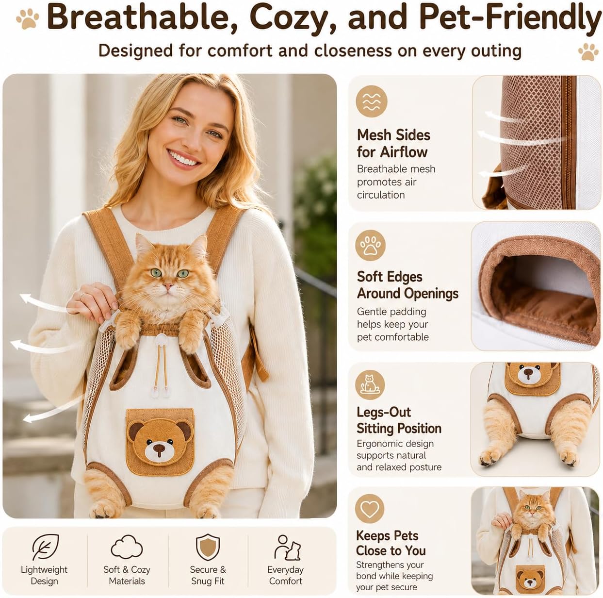 🎉Cute Bear Travel Pet Carrier