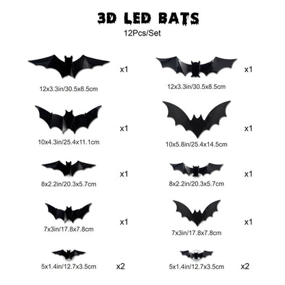 🔥🎃2026 Halloween Must-Have🦇: 3D Bat Light Decoration Set