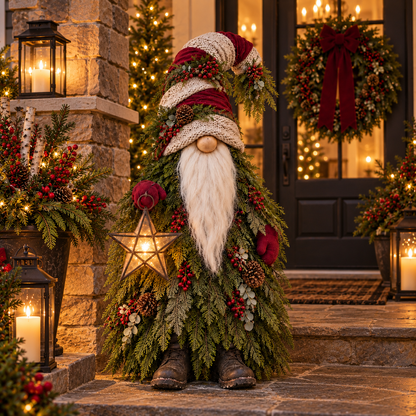 🏠Evergreen Star Gnome™ Lighted Christmas Woodland Decor