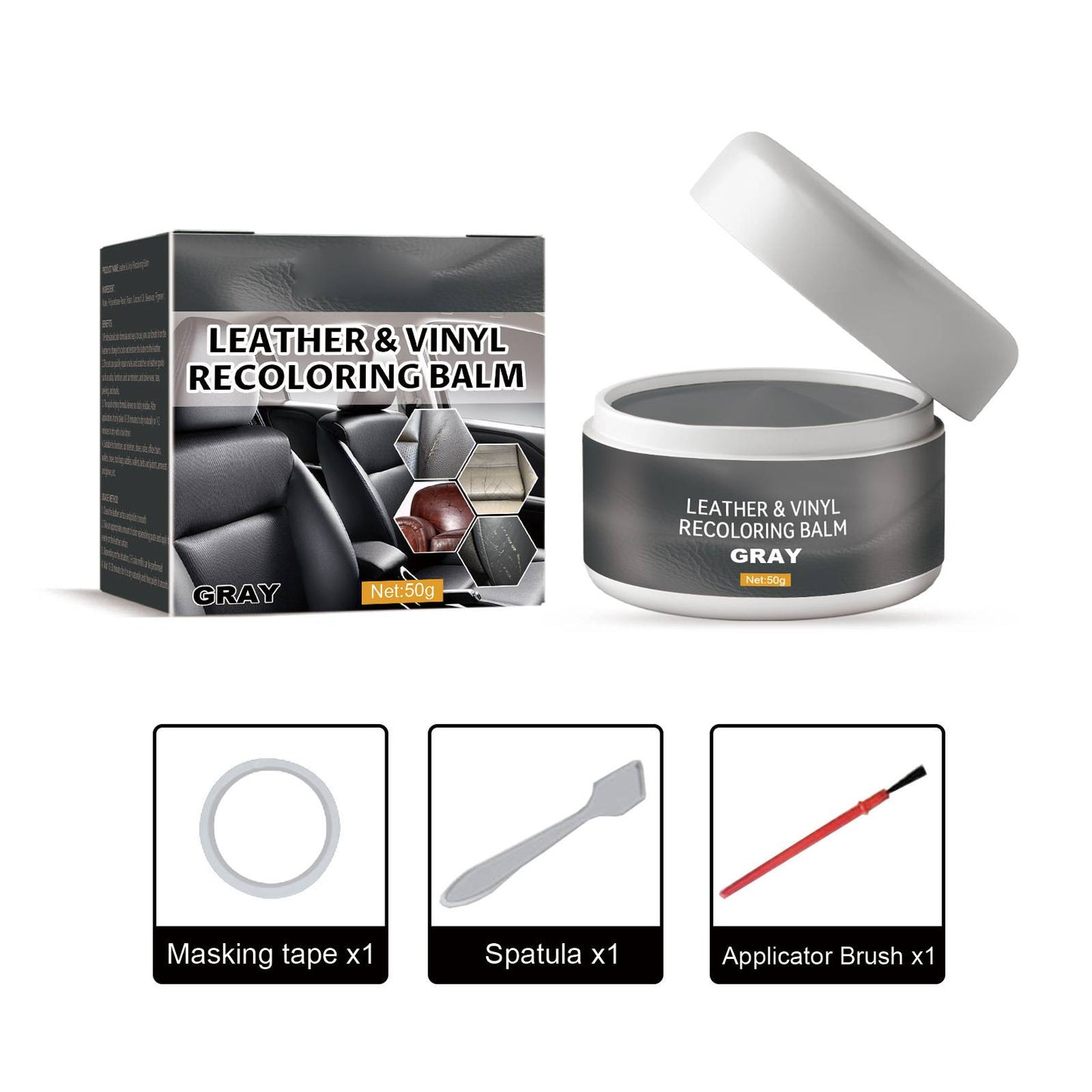 💥Leather & Vinyl Recoloring Balm Kit – Restore Faded Seats, Sofas & Shoes