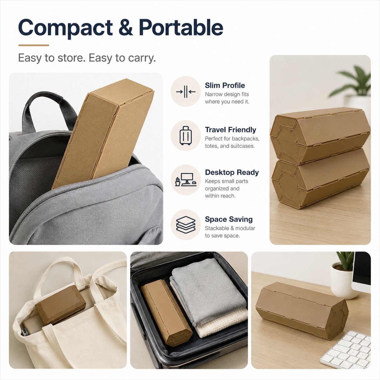 3D Printed Modular Storage Box – Stack, Organize & Customize Your Workspace