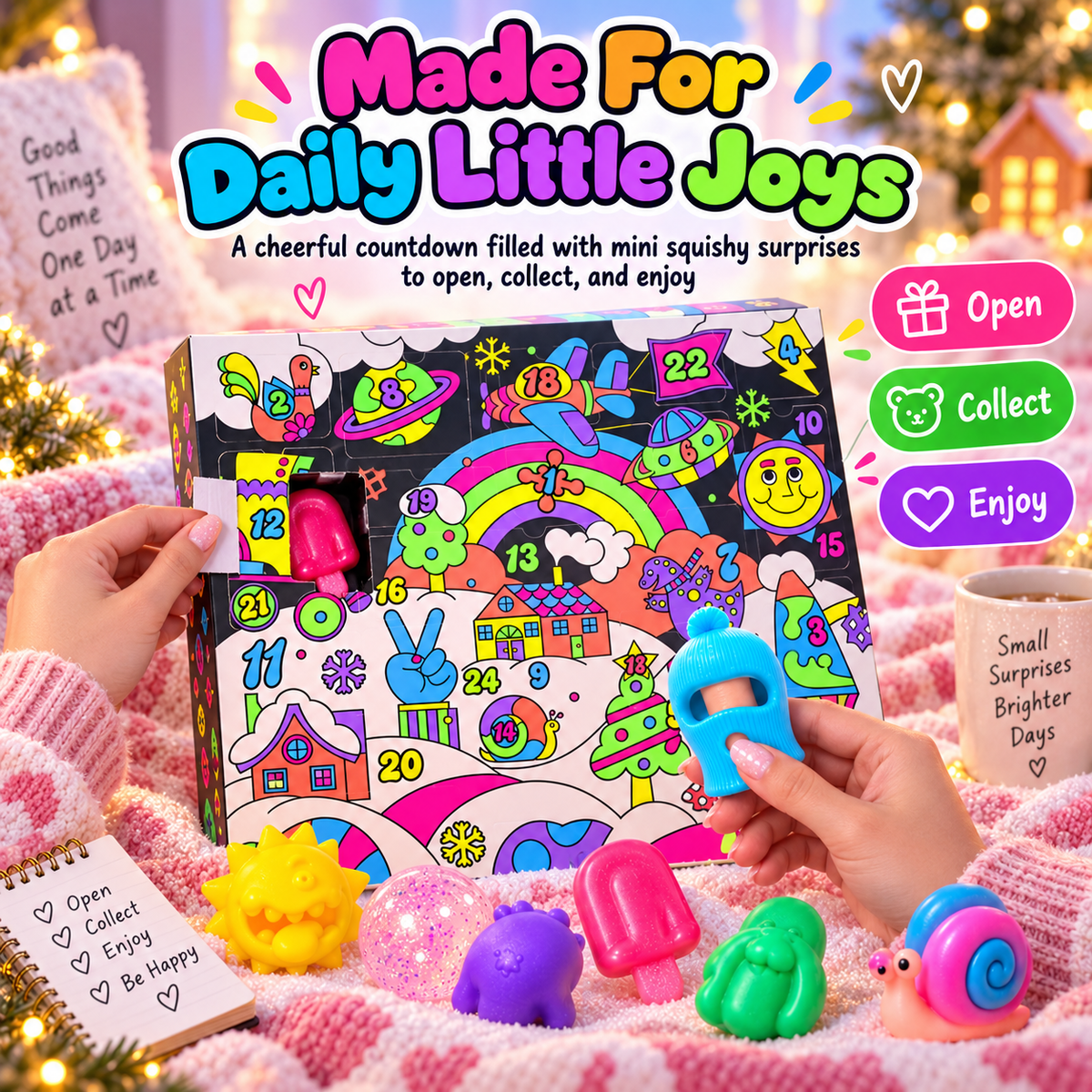 🎁✨24-Day Squishy Toy Advent Calendar – Mini Fidget Surprise Gift Set🎄