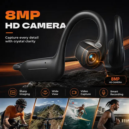 🎧Smart Open-Ear Camera Headset – Hands-Free POV Recording & Audio