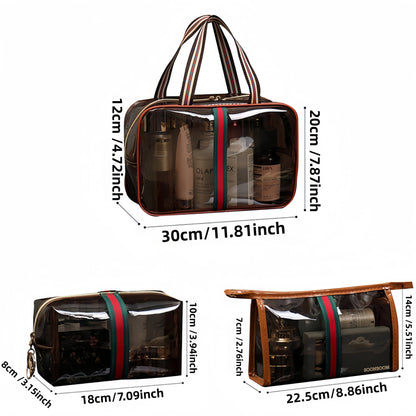 Retro Vintage Makeup Organizer Bag - Waterproof Brown