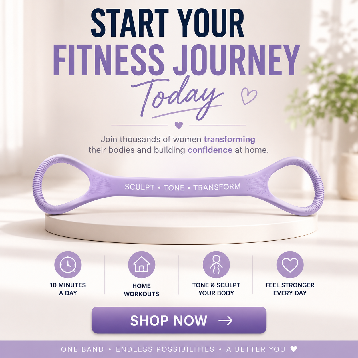 Tone Your Arms & Back in Just 10 Minutes a Day-A Lightweight Figure 8 Resistance Band Designed to Improve Posture, Build Strength, and Sculpt a Leaner Body Anywhere.