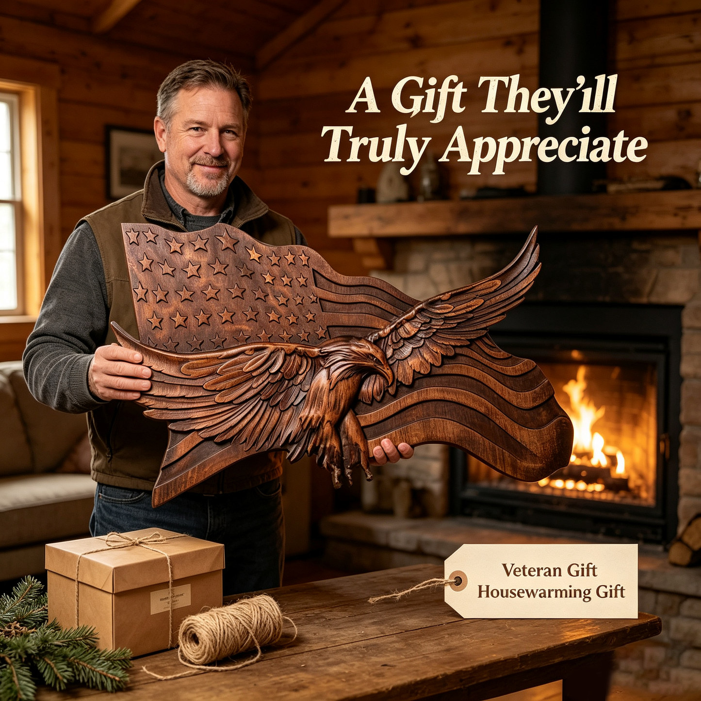 "Wings of Freedom" - Handcrafted Wooden Art