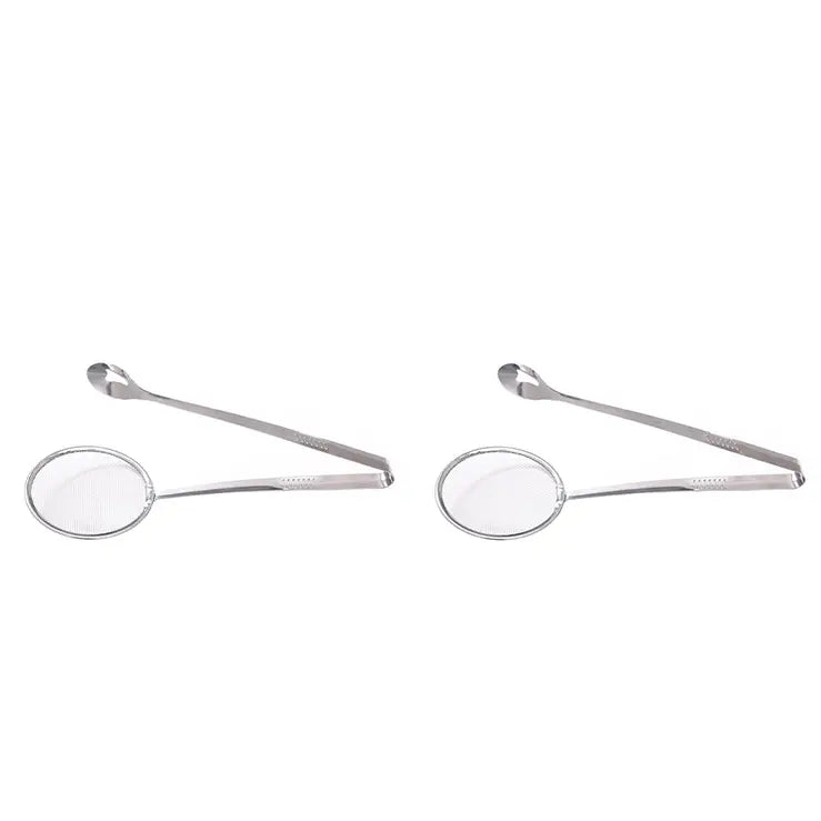 🔥2-in-1 Stainless Steel Strainer Tongs – Grab, Drain & Serve with One Tool