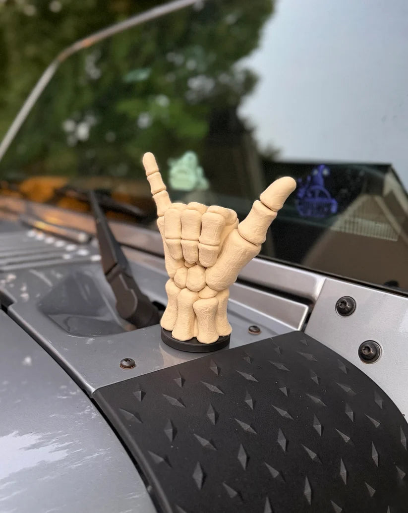 Hang loose skeletal hand magnetic vehicle ornament