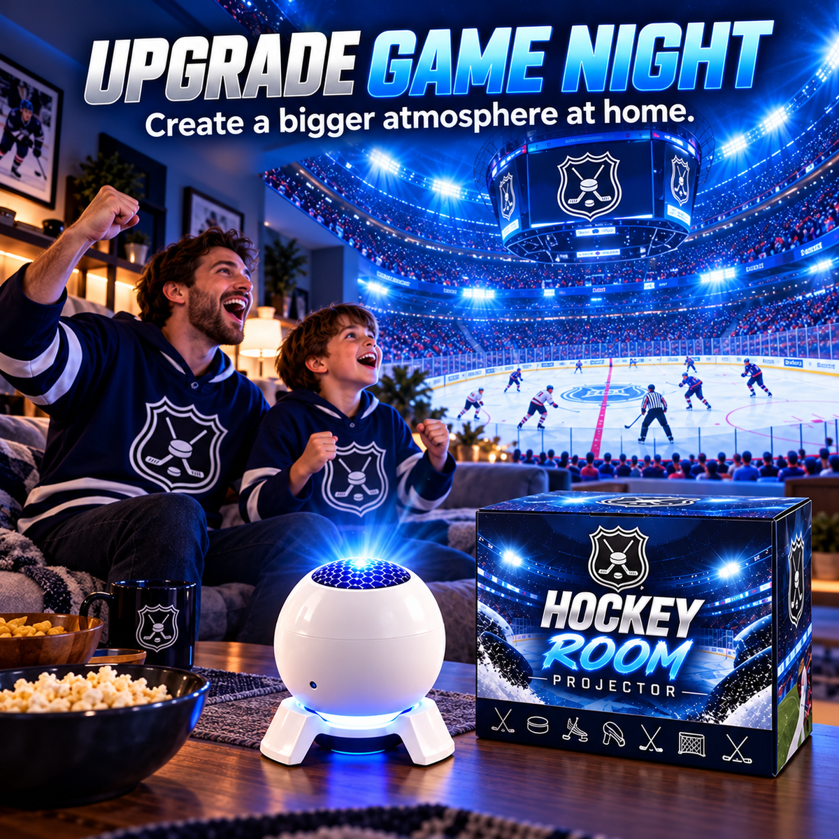 🏒 Hockey Stadium Room Projector – Rink Atmosphere