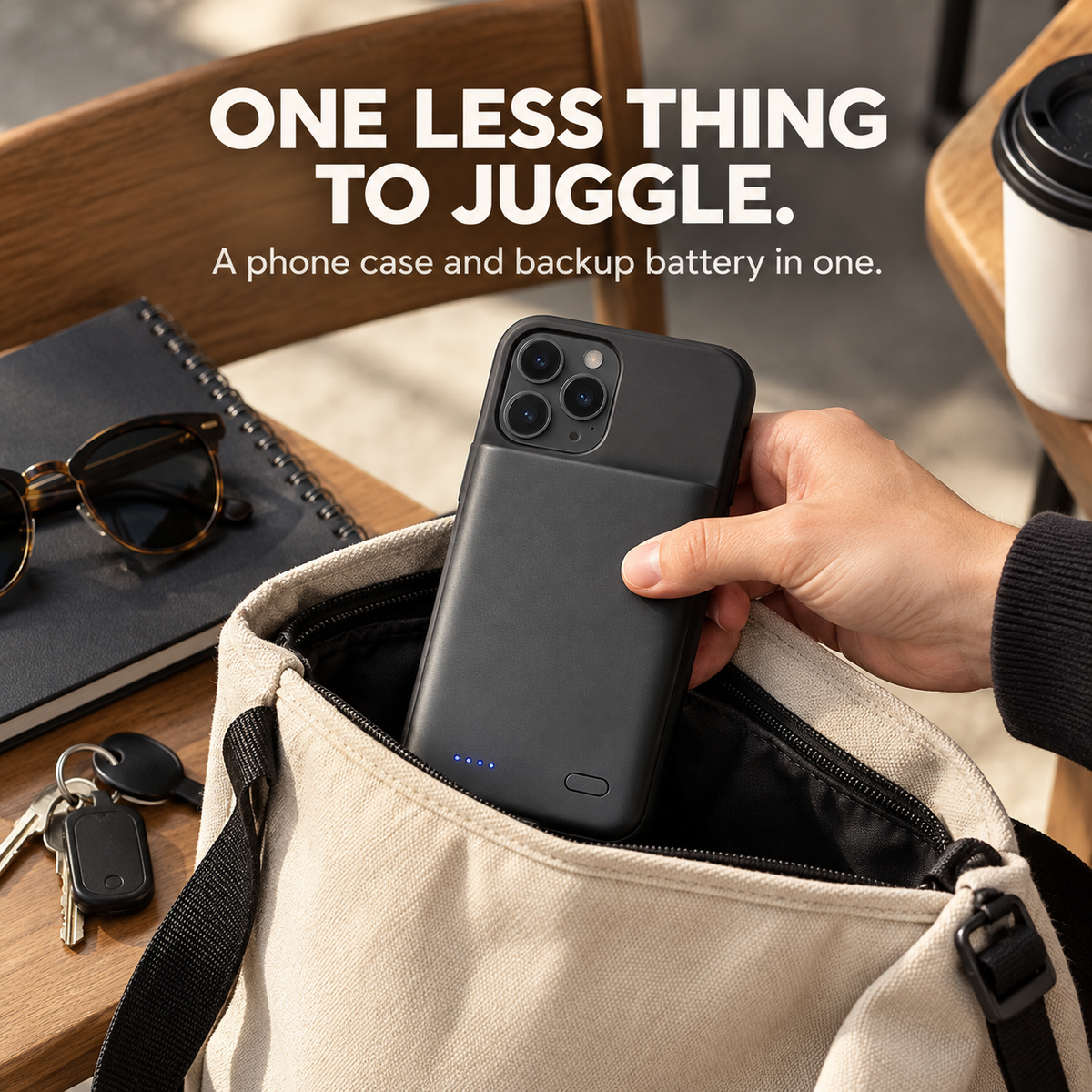 🔋📱 iPhone Battery Charging Case – 6800mAh / 7000mAh Built-In Power Bank, 4 LED Battery Indicators & Slim Everyday Design | Travel-Ready Backup Power ⚡