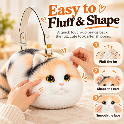 🐱 Plush Cat Handbag – Ultra-Soft Kitty Purse for Cat Lovers & Cute Everyday Outfits