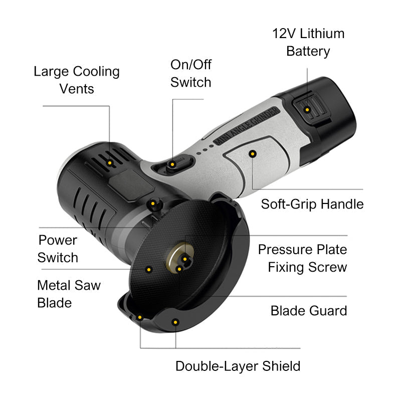 ⚙️Cordless Electric Angle Grinder – 3-in-1 Cutting, Grinding & Polishing Tool