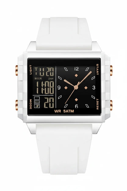Analog-Digital Sport Watch – Waterproof, Luminous & Multi-Function