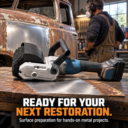 🔧⚡ Cordless Drum Surface Conditioning Tool – Heavy-Duty Rust & Paint Removal Machine for Automotive Metal Restoration, Surface Preparation & DIY Workshop Projects 🚘
