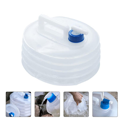 15L Foldable Water Container with Tap Portable Collapsible Water Storage Tank Water Carrier Lifting Bag Leakproof Water Pouch Camping Water Jug Travel Water Dispenser Outdoor Water Storage
